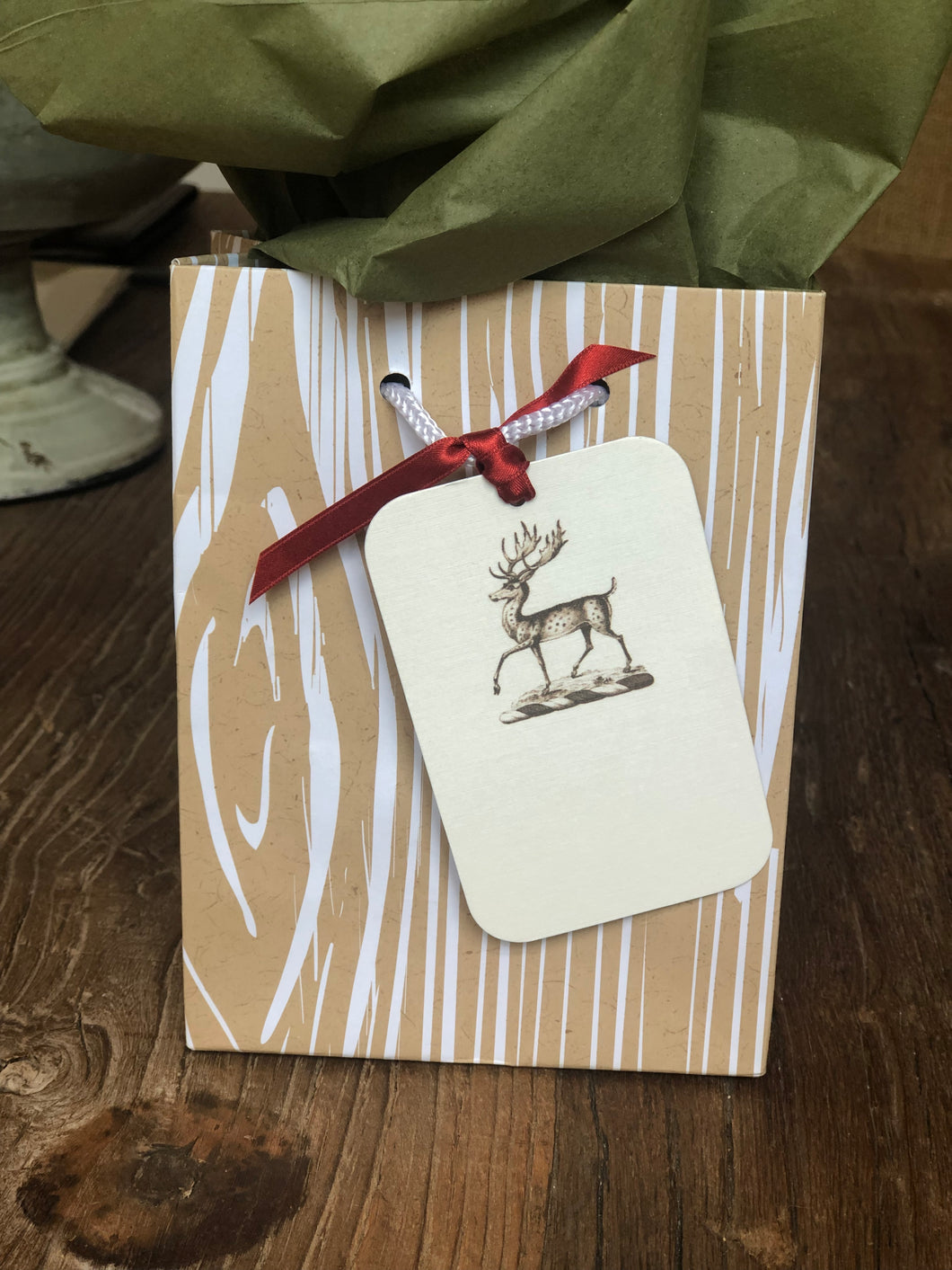 Limited Edition Faux Bois Gift Bags with Tag